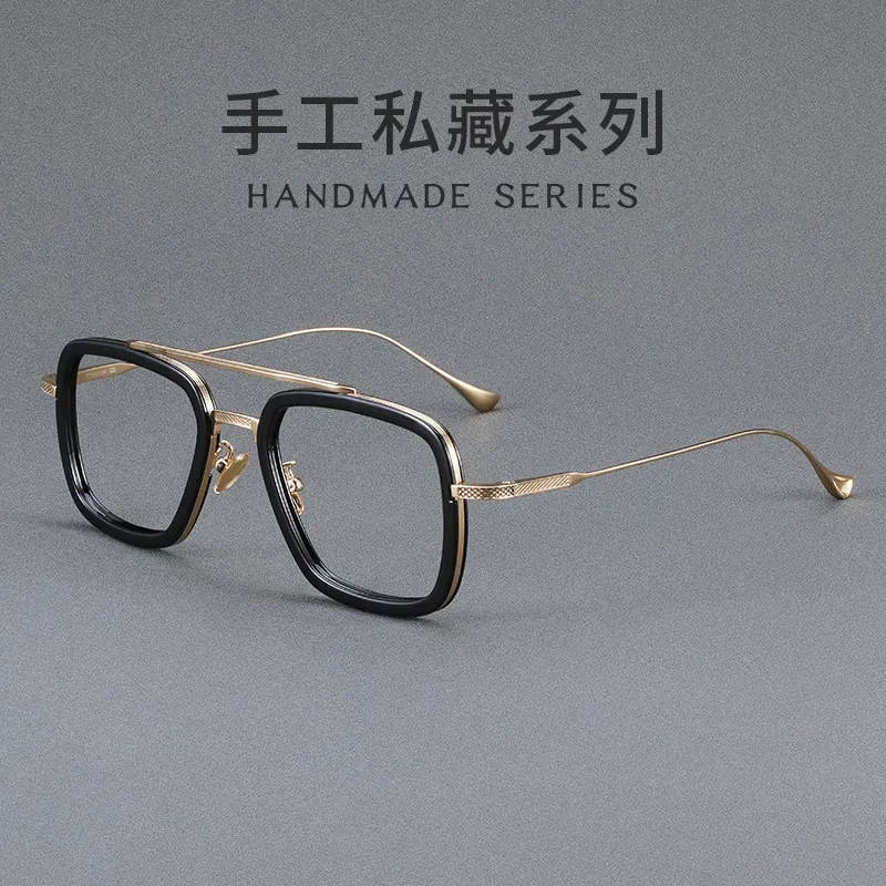 钢铁侠同款超轻钛架近视眼镜框男唐尼7806防蓝光双梁平光丹阳眼镜