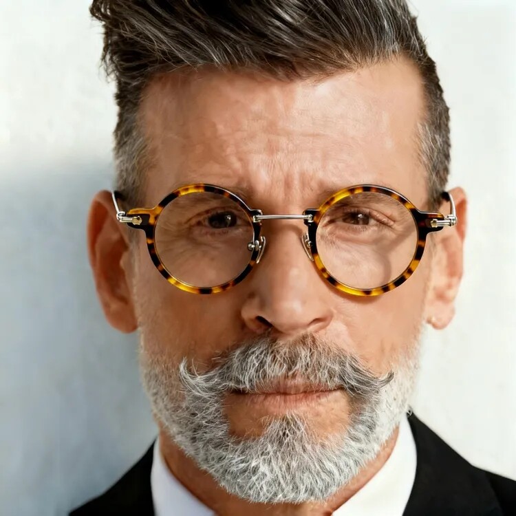 2026眼镜复古眼镜框板材仿木纹圆形个性款非主流小框眼镜架 KM200