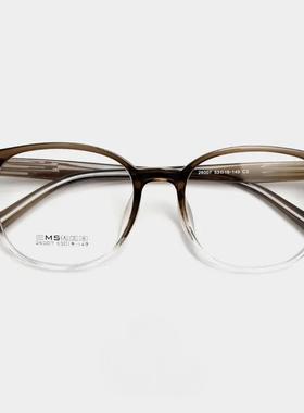 26007新款TR90复古圆轻近视眼镜框潮男女文艺复古大框平光镜架