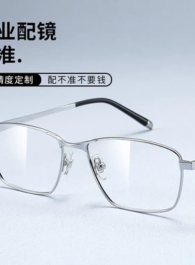 纯钛近视眼镜框ZT27023时尚全框超轻可配近视眼镜商务大方框 912T