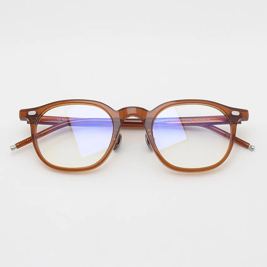 日系钛鼻托细框方圆框 NO2 复古板材眼镜框近视眼镜架男女镜框