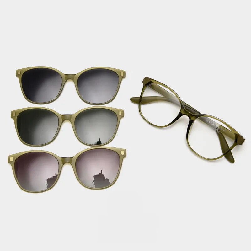 W72337新款TR套镜近视眼镜架磁吸墨镜女可配度数男款一镜四用镜框