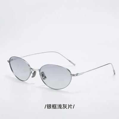 Fakem钛金属椭圆框墨镜202403防紫外线太阳镜女辣妹ins高级Fade