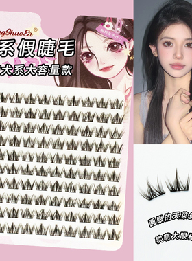 萌朔儿犬系柔软假睫毛女新手单簇分段式超软自然仿真浓密眼睫毛