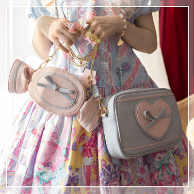 原创爱心蝴蝶结单肩甜美风糖果包