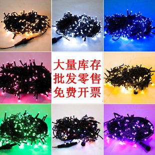 串灯LED满天星节日亮化工程室外防冻防雨水公母插20米黑线闪彩灯