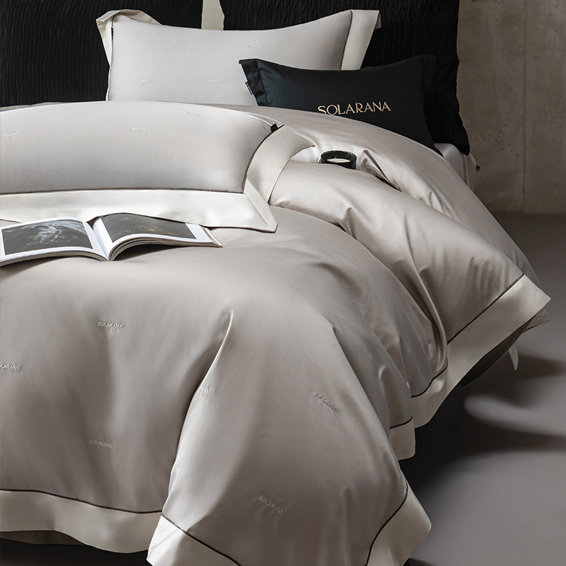 意大利进口120S天丝棉裸睡四件套春夏亲肤丝滑高级感床单床品1.8
