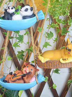 阳台挂饰卡通考拉兔子动物雕塑