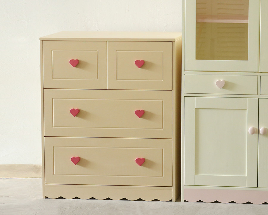 「红枣奶茶」自制木质斗柜4个抽屉卧室田园复古风格可定制