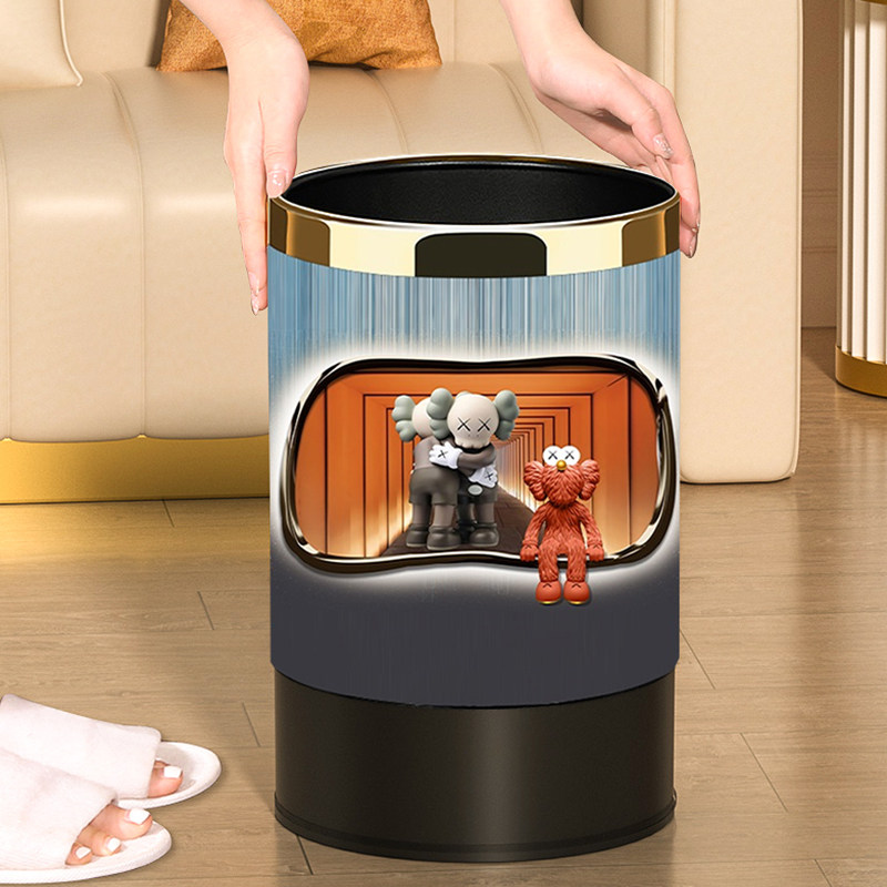 精致可爱卡通高颜值垃圾桶双层新款加厚压圈垃圾筒儿童房卧室纸篓