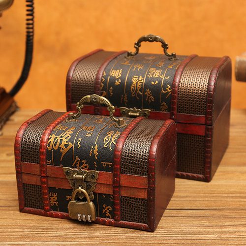 仿古复古小首饰盒密码收纳盒儿童