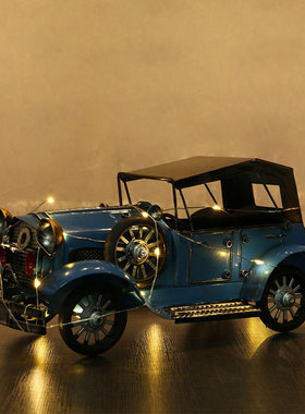 咖啡厅汽车老爷车摆件高级感覆古客厅房间橱窗酒柜轻奢高档装饰品