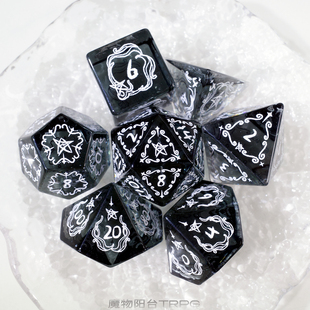 黑水晶骰子旧日之护宝石跑团coc龙与地下城dndTRPG博德之门旧印