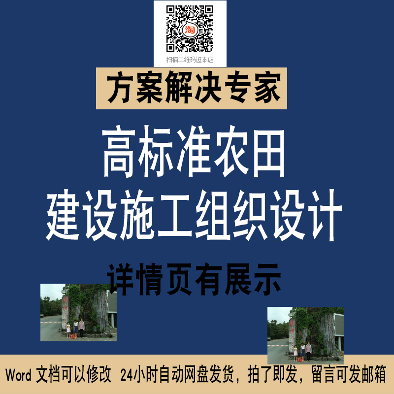 117高标准农田建设改造整治施工组织设计方案WORD文件投标素材-封面