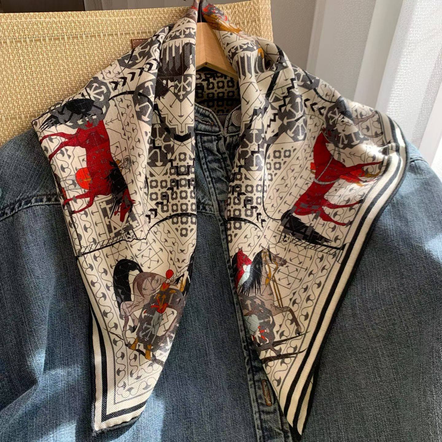 【爵士战马】教科书级别~异域风情羊毛真丝围巾丝巾中方巾女62cm,服饰配件/皮带/帽子/围巾,围巾/丝巾/披肩,淘宝优惠券,粉丝福利购,淘宝优惠卷