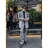 C316XZ1074P118K1074P68春装新款西服套装时尚宽松浅灰色，男装西服，电商C316