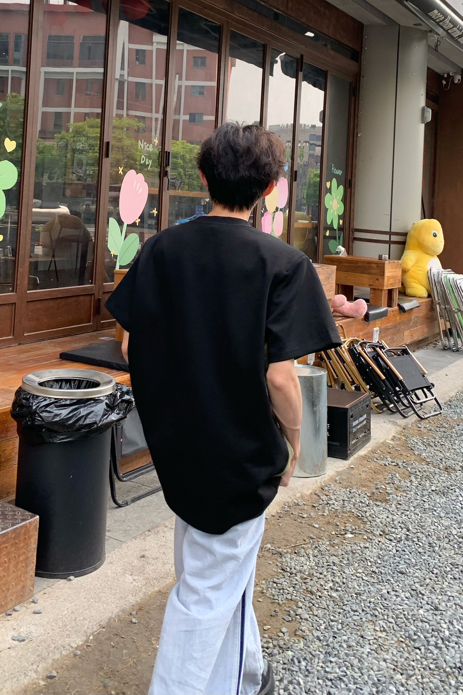 C316T1156P68夏装新款短袖T恤时尚百搭潮tee牛仔个性拼接,男装T恤,电商C316