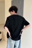 C316T1135P4868夏装新款亮色高级设计款短袖T恤百搭黑色tee，男装T恤，电商C316
