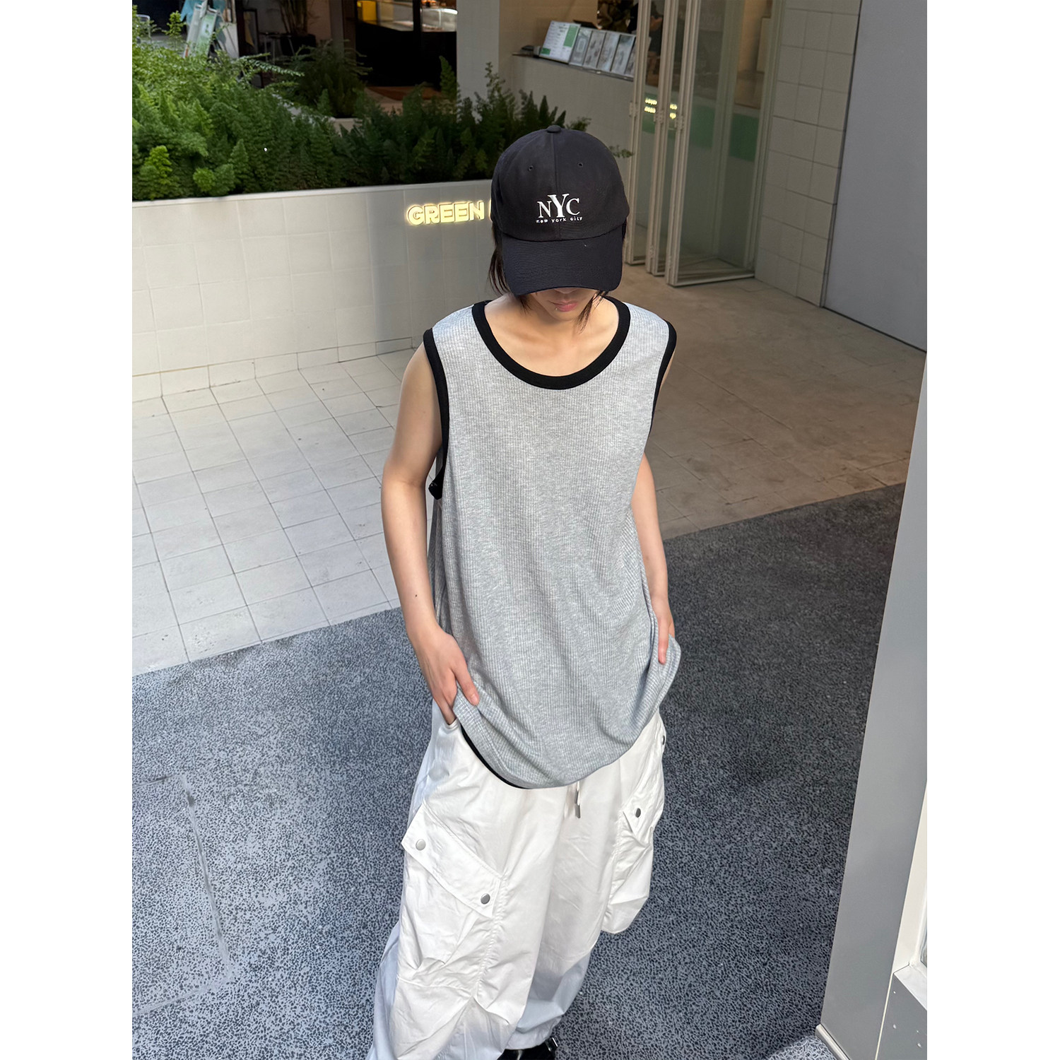 C316B2509P33夏装新款拼接撞色背心时尚宽松运动型汗背心,男装背心/马甲,电商C316