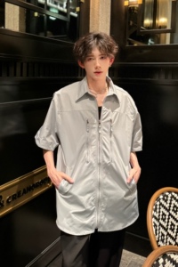 C316 CS1116 P58 控78春夏新款短袖衬衫拉链设计个性衬衣男网红图片