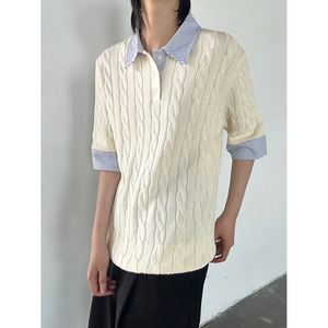 C316 T8228 P68 4色入 miu感polo衫毛衣针织短袖T恤时尚tee潮图片