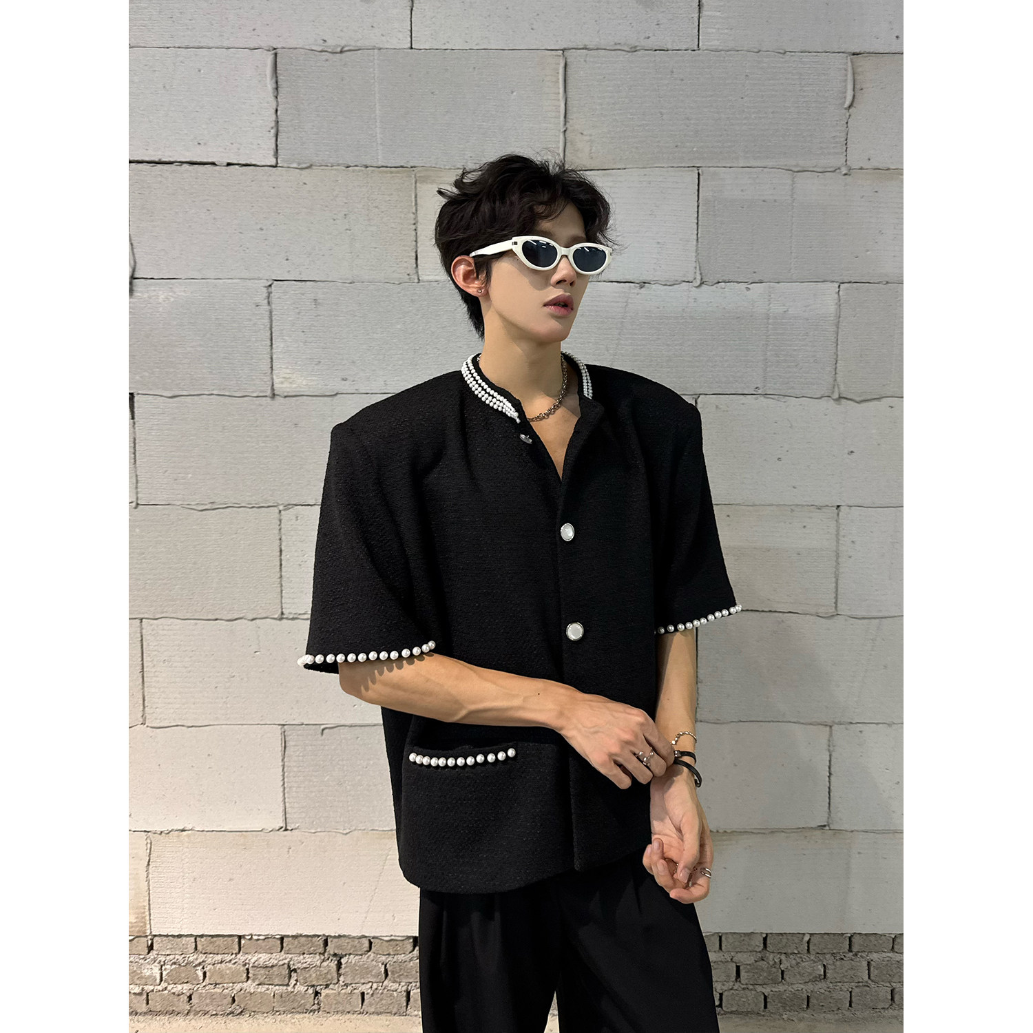 C316Jk8325P118小香风珍珠系列小香风外套时尚宽松小清新男装,男装夹克,电商C316