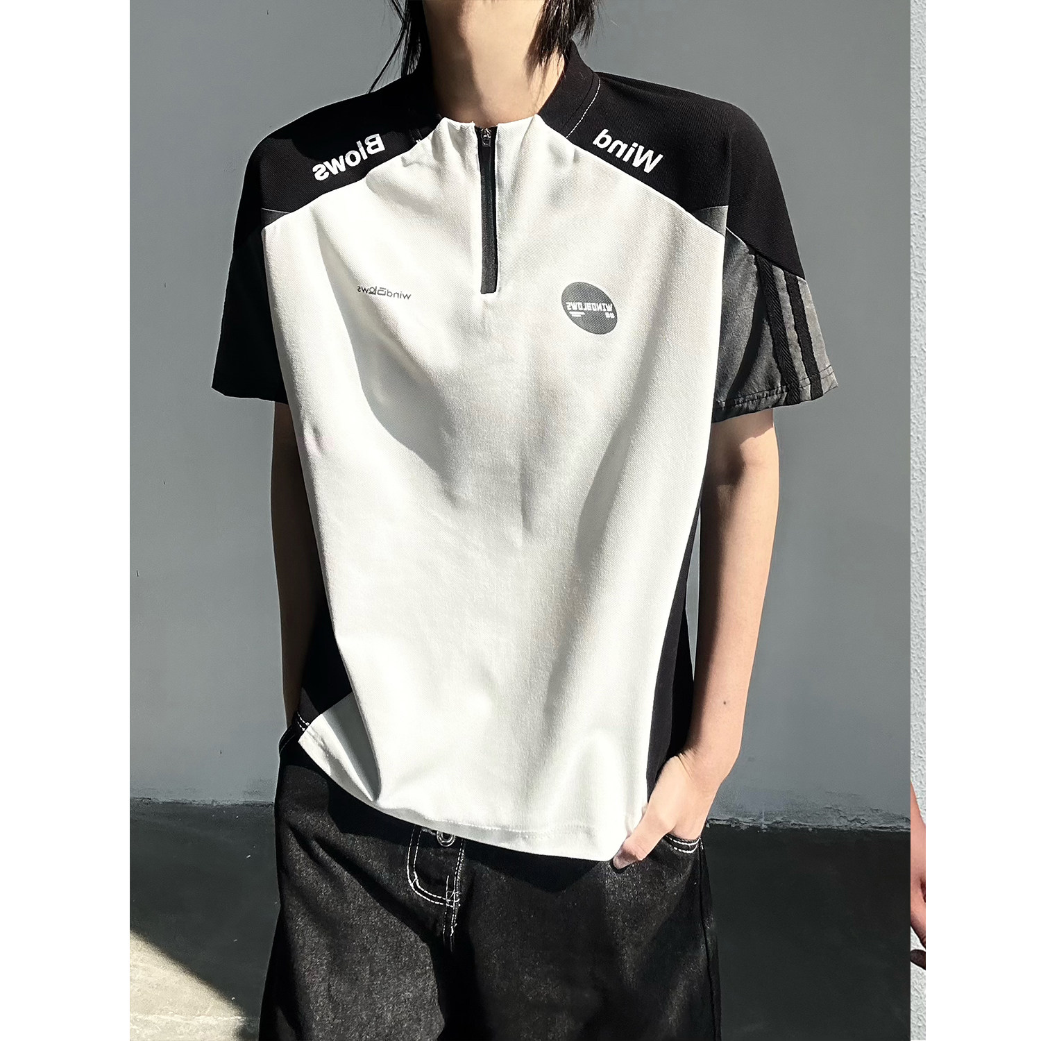 C316T8206P38原版品质短袖T恤拼接撞色tee速干衣时尚运动男女,男装T恤,电商C316