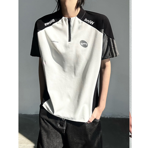 C316 T8206 P38 原版品质短袖T恤拼接撞色tee速干衣时尚运动男女图片