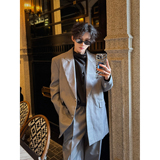 C316XZ1074P118K1074P68春装新款西服套装时尚宽松浅灰色，男装西服，电商C316