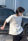 C316DX89P4868夏装新款短袖T恤拉链时尚潮黑色tee个性男，男装T恤，电商C316