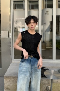 C316 B1113 P3858 春夏无袖背心针织衫时尚亮晶晶修身马甲汗图片