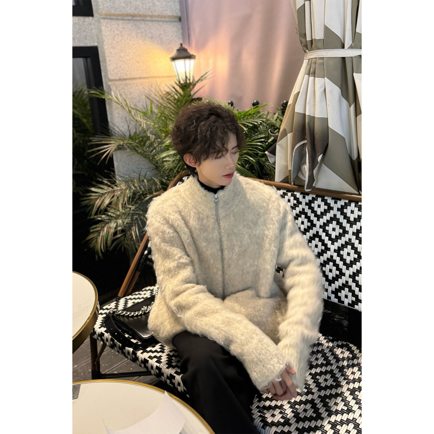 C316MY0020-1P128高品质浅驼色毛衣针织衫时尚中长款毛衣外套,男装针织衫/毛衣,电商C316