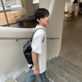 C316T2317P38可拆卸垫肩设计白色高品质短袖T恤高街潮，男装T恤，电商C316
