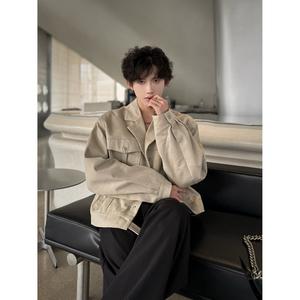 C316 JK8037 P108 春装新款夹克衫短款外套卡其工装设计夹克宽松,男装夹克,电商C316