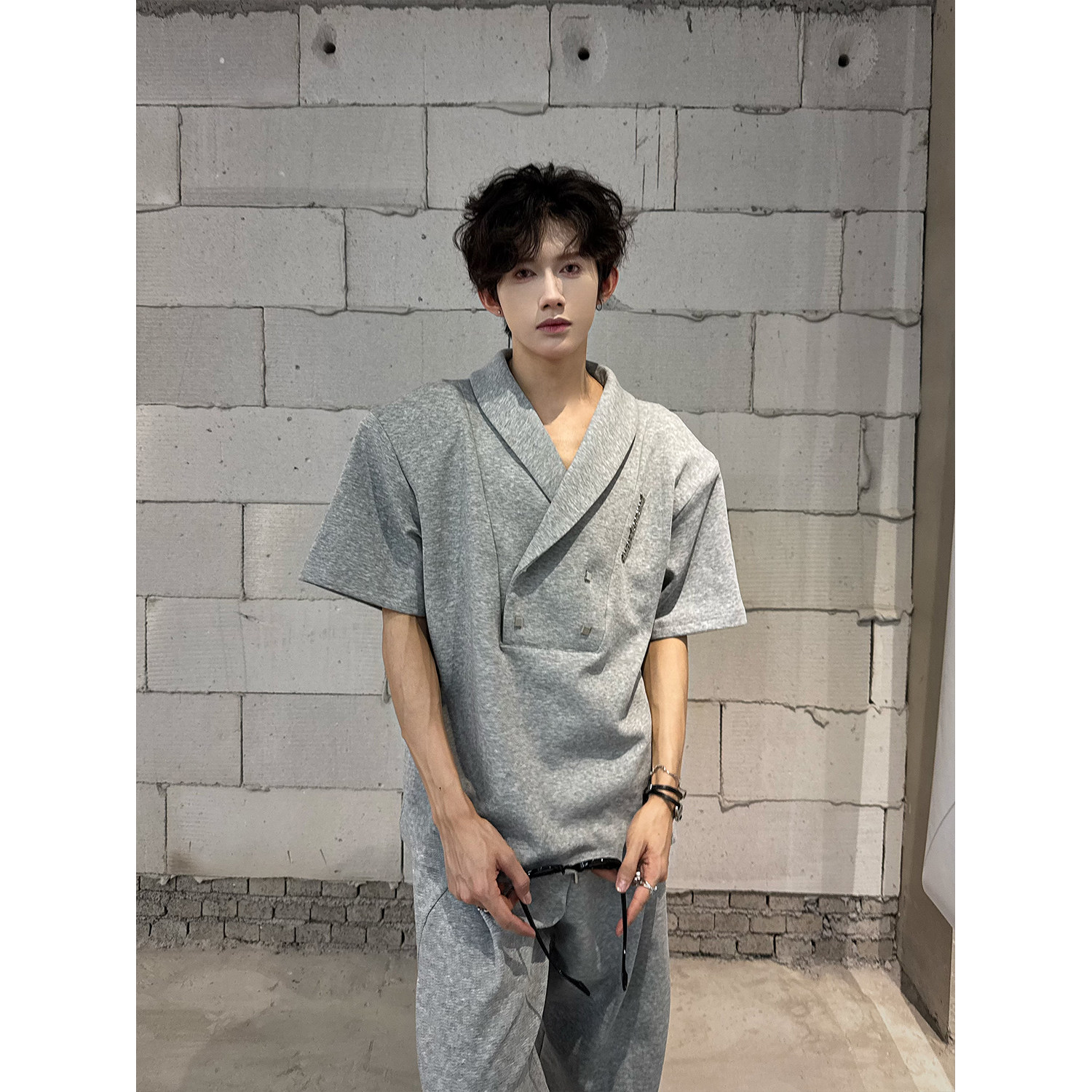 C316T2531P58K2532P68夏装新款短袖T恤套装运动灰色休闲裤,男装T恤,电商C316