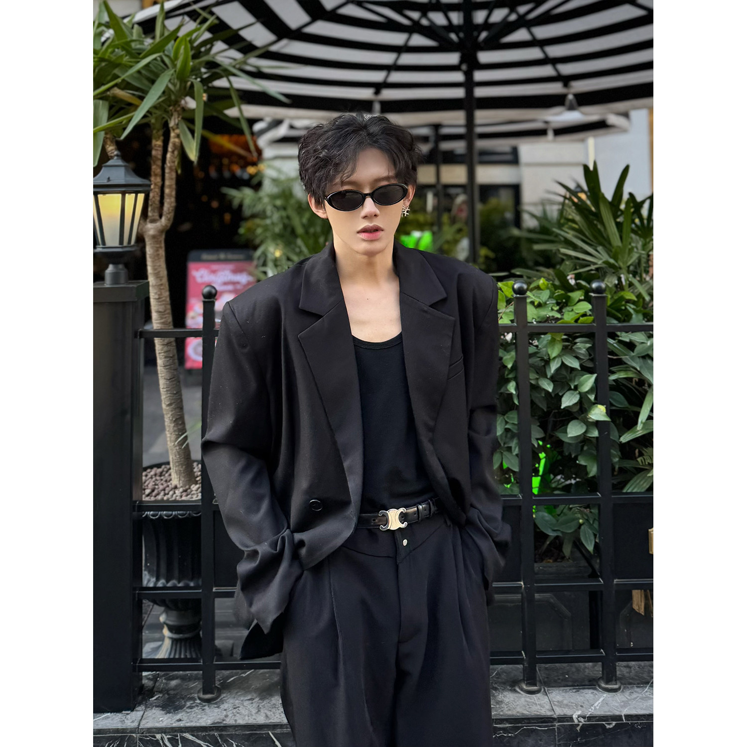 C316XZ1075P98K1075P68春装新款黑色西服个性休闲西装套装，男装西服，电商C316