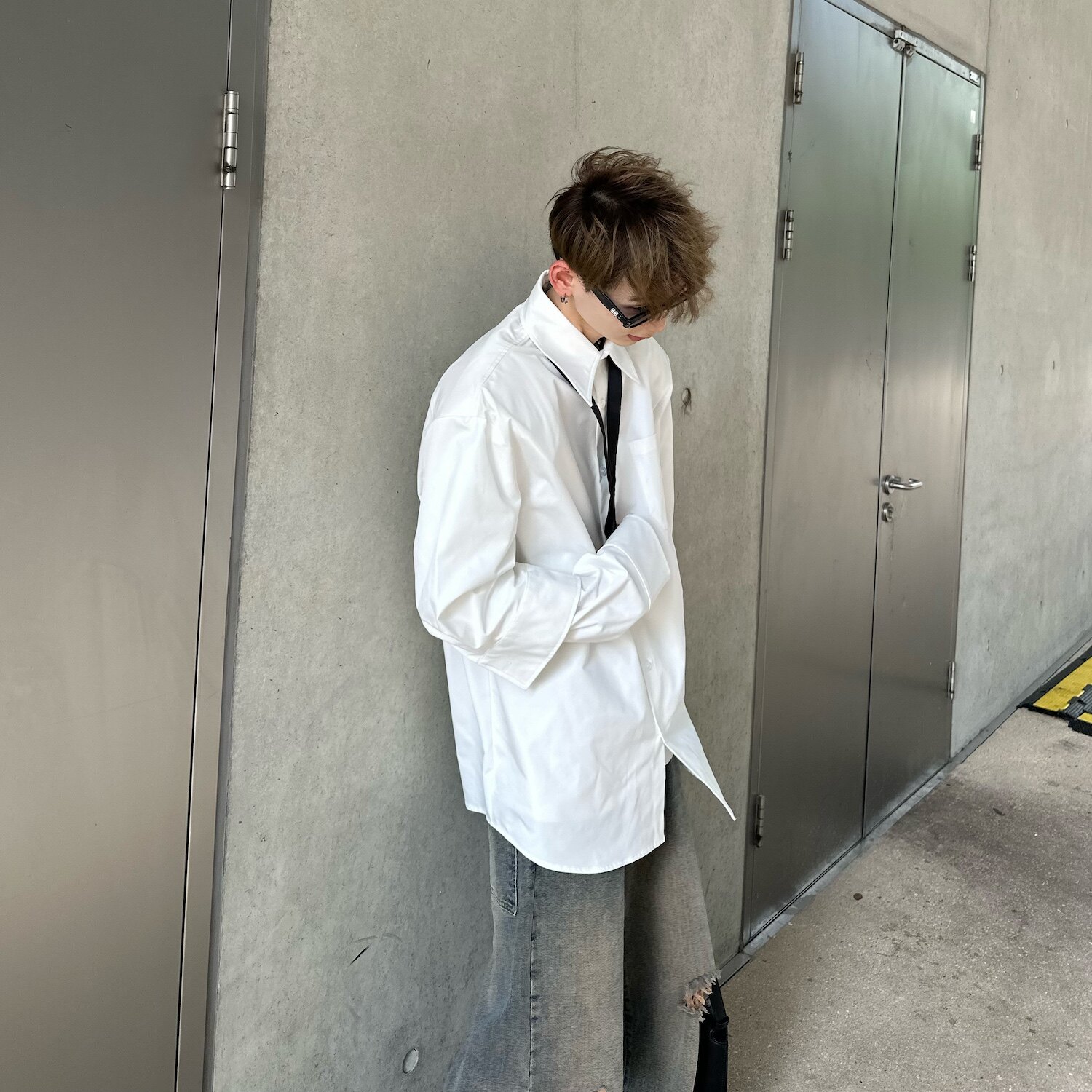 C316CS2391P7898春喜新款送领带长袖衬衫白色假两件衬衣男,男装衬衫,电商C316