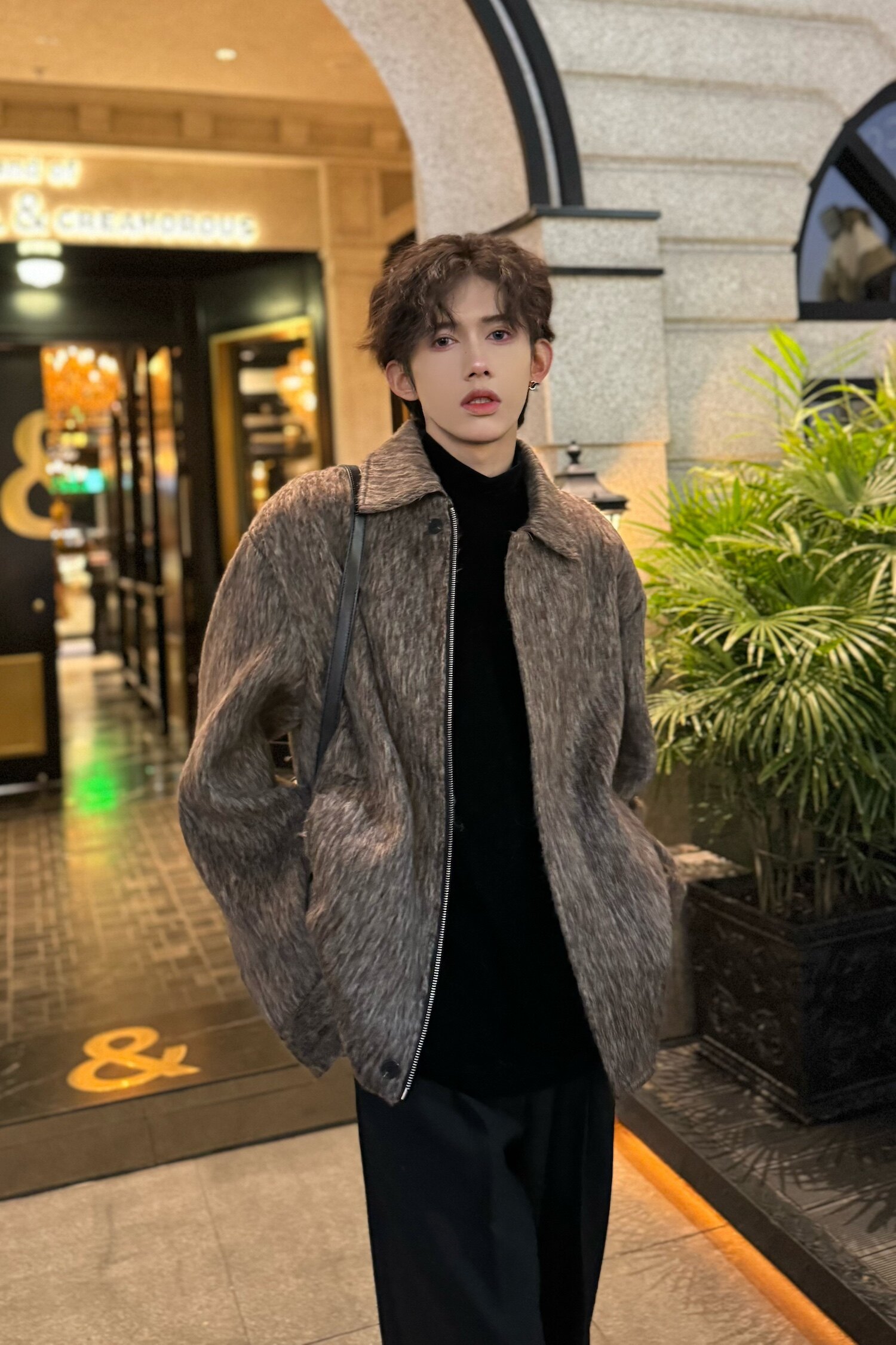 C316JK826P128初春毛呢夹克外套时尚短款夹克衫呢子简约款男装,男装夹克,电商C316