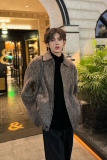 C316JK826P128初春毛呢夹克外套时尚短款夹克衫呢子简约款男装，男装夹克，电商C316