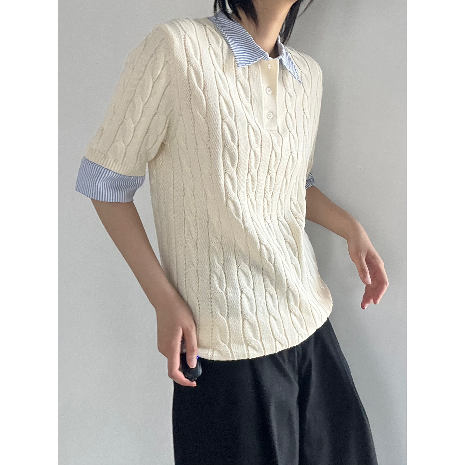 C316T8228P684色入miu感polo衫毛衣针织短袖T恤时尚tee潮,男装Polo衫,电商C316