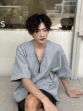 C316DX88P48夏装新款短袖T恤时尚拉链设计个性tee网红简约，男装T恤，电商C316