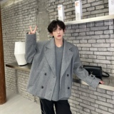 C316XZ163P138毛呢大衣外套保暖加厚西服灰色西装雅痞网红，男装西服套装，电商C316