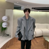 C316XZ163P138毛呢大衣外套保暖加厚西服灰色西装雅痞网红，男装西服套装，电商C316