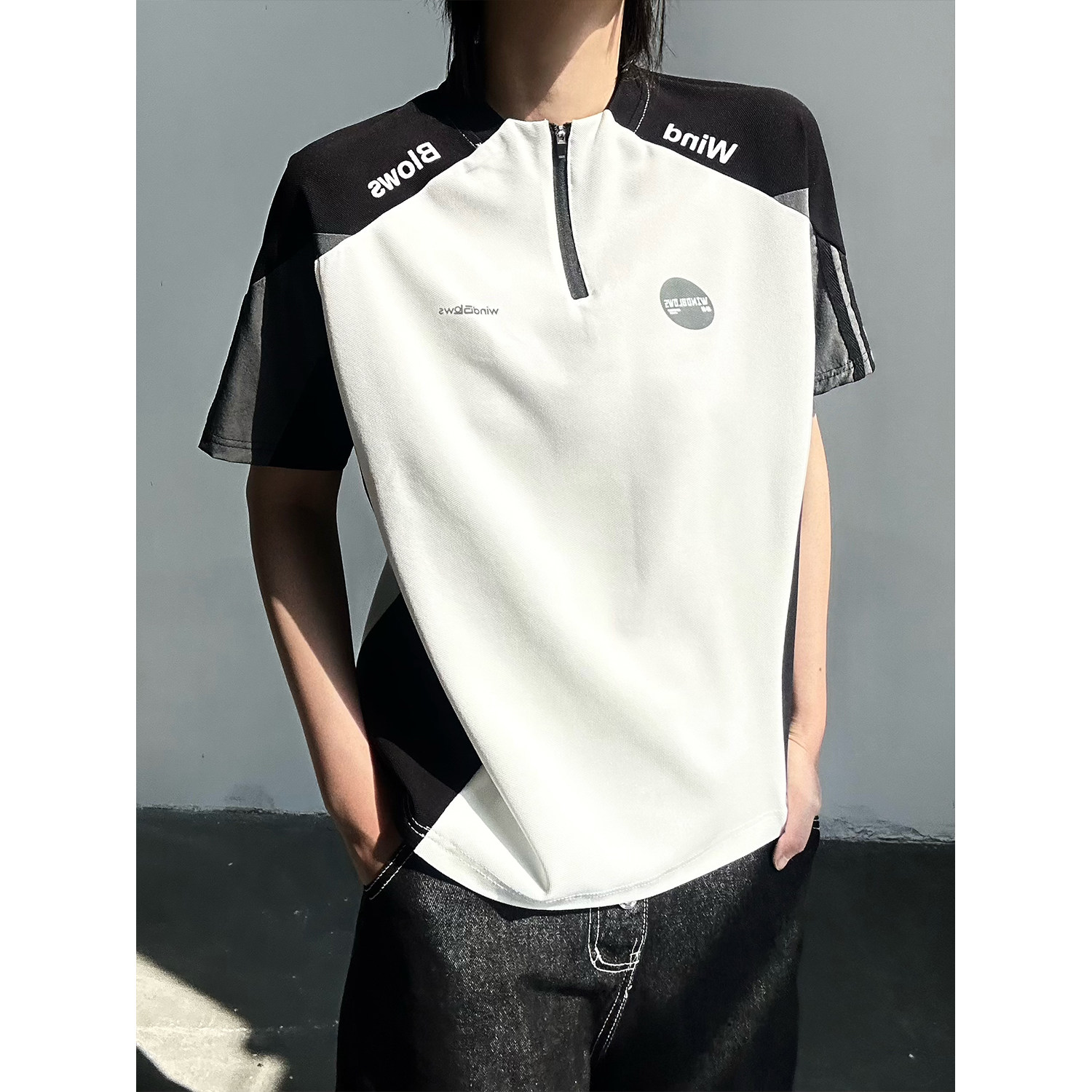 C316T8206P38原版品质短袖T恤拼接撞色tee速干衣时尚运动男女,男装T恤,电商C316