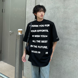 C316T2363P38夏装新款垫肩短袖T恤上衣tee纯棉港风休闲黑色，男装T恤，电商C316
