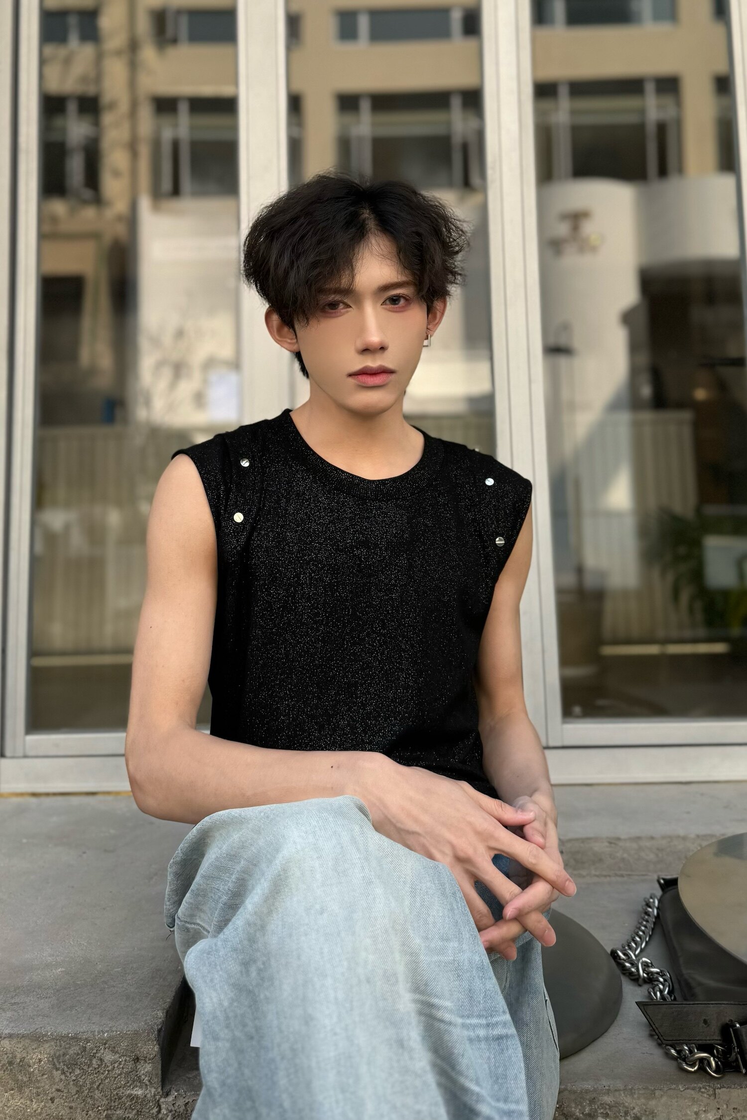 C316B1113P3858春夏无袖背心针织衫时尚亮晶晶修身马甲汗,男装背心/马甲,电商C316