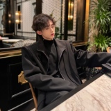 2024新款外套男高级感痞帅轻熟风短款垫肩夹克青少年ins潮牌西服，男装夹克，电商C316