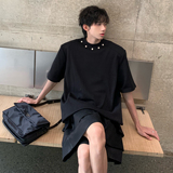 C316T2340P48夏装新款短袖T恤金属设计黑色圆领tee高街潮流，男装T恤，电商C316