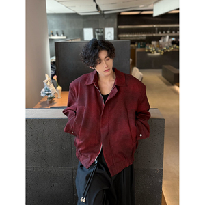 C316 JK1062 P108 春裝新款紅色復(fù)古設(shè)計時尚短款外套夾克衫寬松圖片