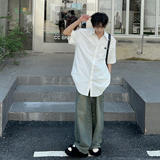 C316CS2399P5850棉50涤夏装新款衬衫潮流宽松半袖网红风衬衣，男装T恤，电商C316